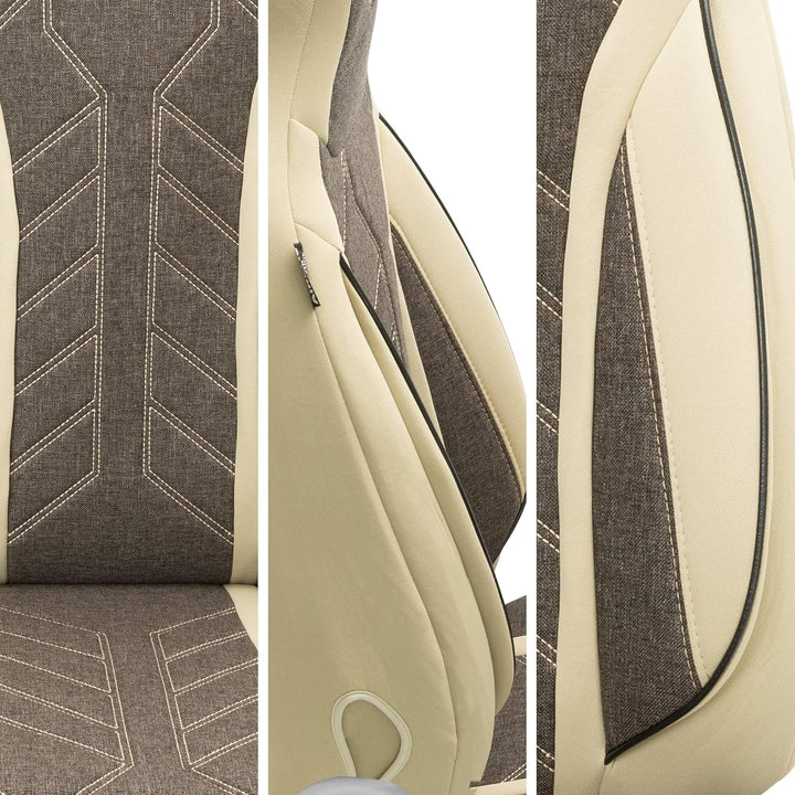 BREMER SITZBEZÜGE Mass Sitzbezüge Schonbezüge für Skoda Superb 2 Typ 3T PLKT211 PLKT211 - Beige/Brau