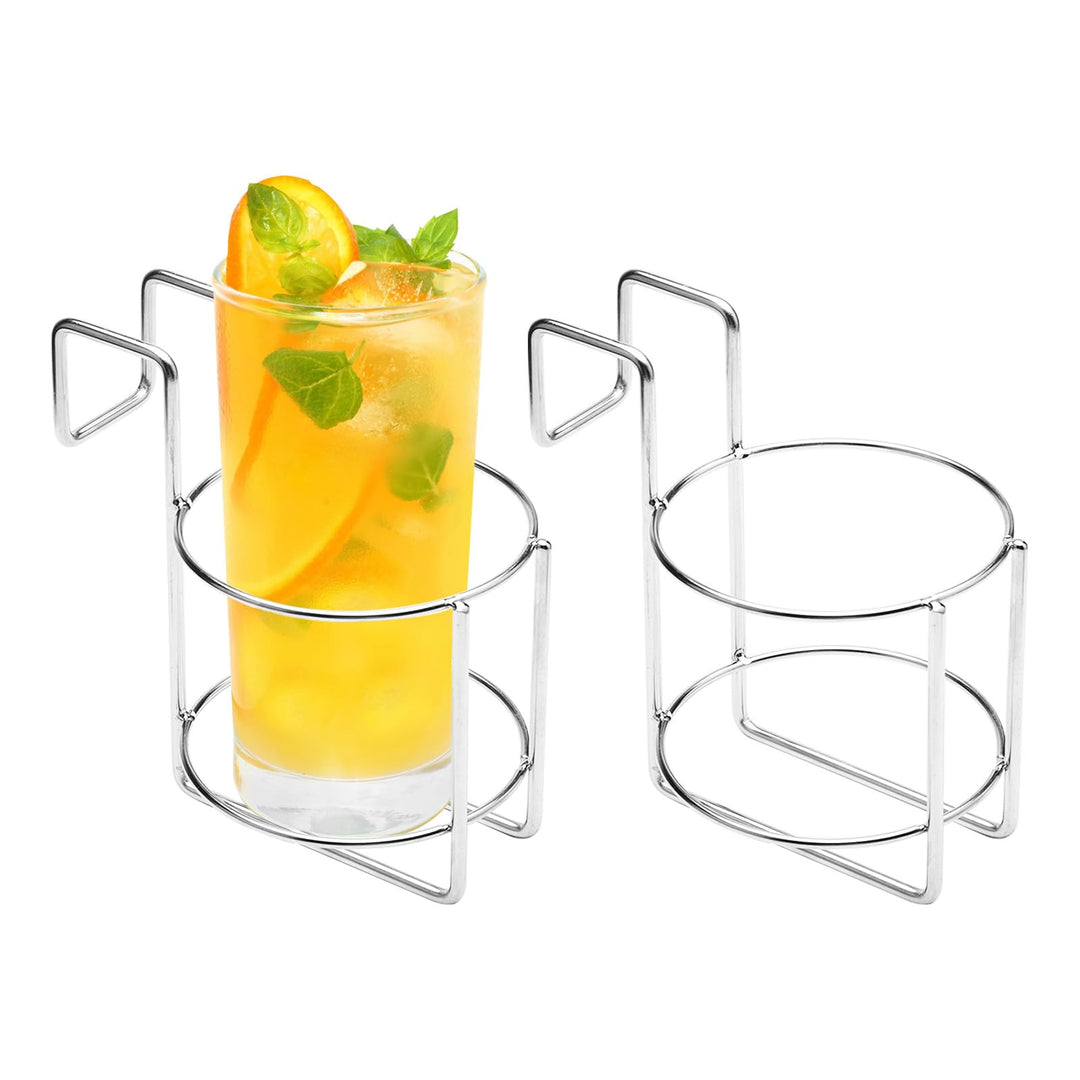 2 Stück Becherhalter Strandkorb Getränkehalter Edelstahl Flaschenhalter Strandkorb Zubehör für Gläse
