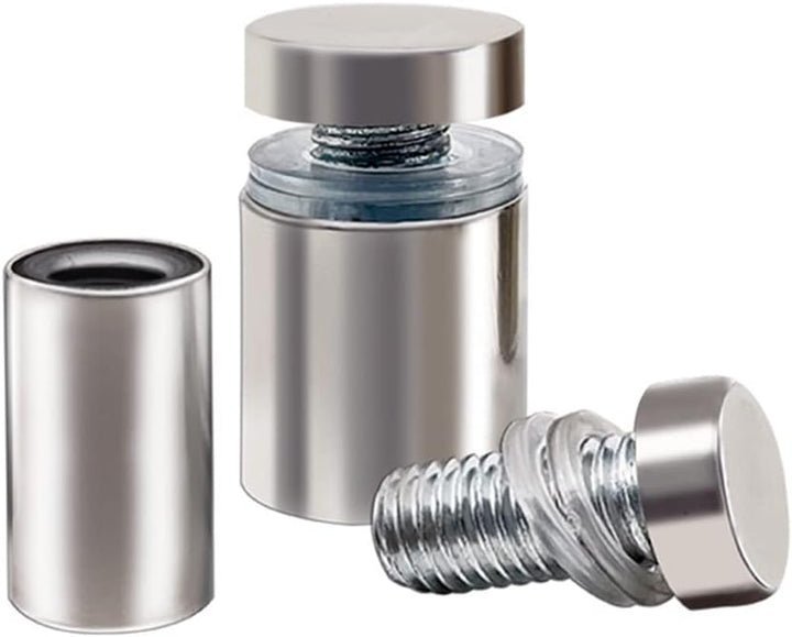 Qrity 20 x Abstandshalter Montagekleinteile Werbeglas Acryl Abstandshalter, Edelstahl, 12X25mm, mit