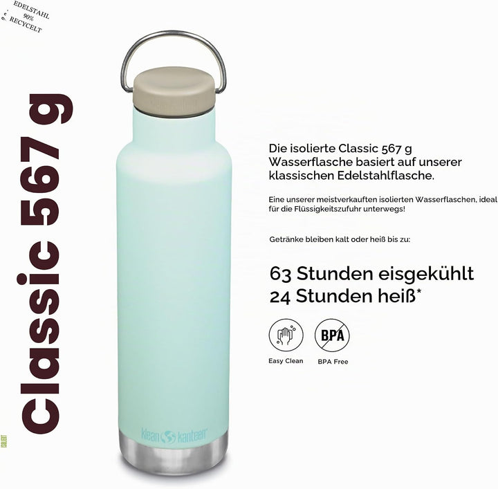 Klean Kanteen Unisex – Erwachsene Classic Schlaufenkappe, Blue Tint, One Size Einheitsgrösse Blue Ti