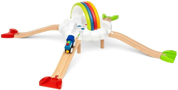BRIO 36002 Mein erstes Bahn Regenbogen Set - Aufregendes Eisenbahn-Spiel mit kindgerechten Licht- un