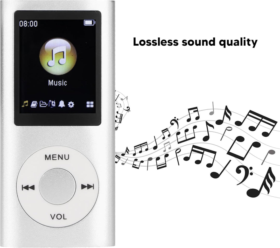 MP3 Player Stilvoller Multifunktionaler Musik Player mit Verlustfreiem Sound und Kopfhörern, Schlank
