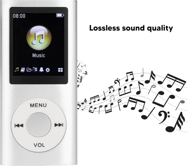 MP3 Player Stilvoller Multifunktionaler Musik Player mit Verlustfreiem Sound und Kopfhörern, Schlank