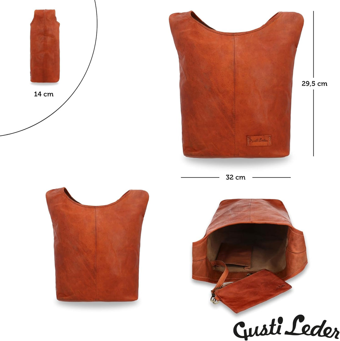 Gusti Umhängetasche Leder - Josephine Damen, Cognac