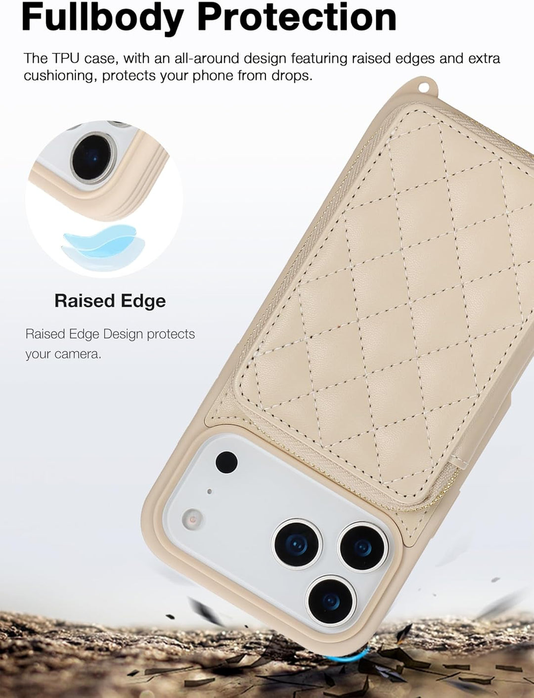 ELTEKER Handyhülle für iPhone 17 Pro Max Hülle mit Band Verstellbarem Schultergurt, Reissverschluss