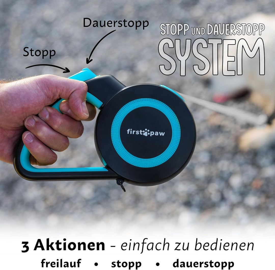 Hundeleine für kleine und mittelgrosse Hunde (bis zu 20kg), 5m Lange Hundeleine ausziehbar mit Beque