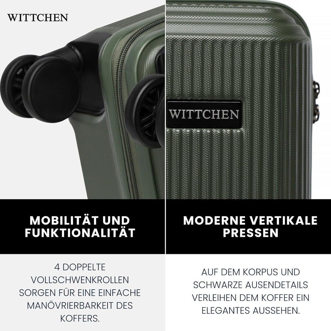 WITTCHEN Stripes Line Mittelgrosser Koffer 67,5 x 45 x 27 cm (L) | Hartschale Reisekoffer ABS, 65 l,