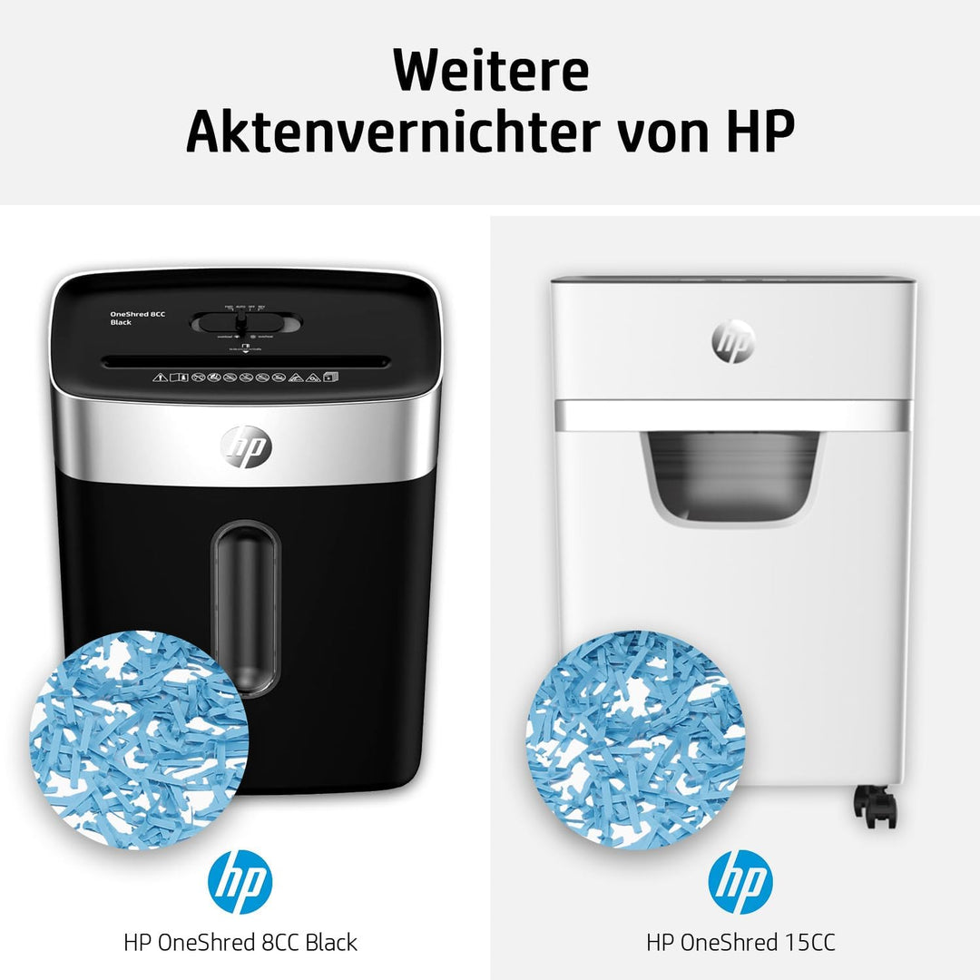 HP OneShred 12CC, Aktenvernichter, Sicherheitsstufe P-4, Cross Cut, 12 Blatt, 2802 weiss 12 Blatt Cr