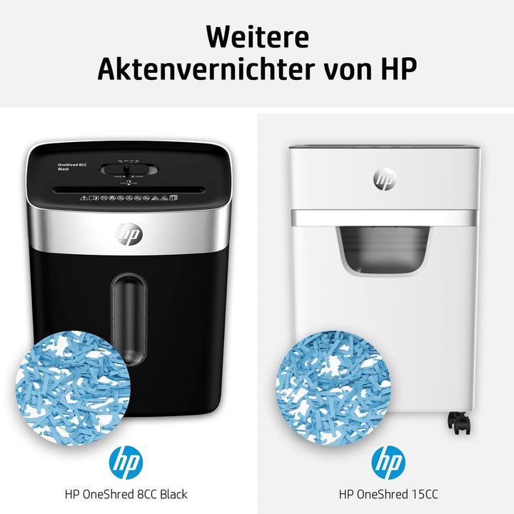 HP OneShred 12CC, Aktenvernichter, Sicherheitsstufe P-4, Cross Cut, 12 Blatt, 2802 weiss 12 Blatt Cr