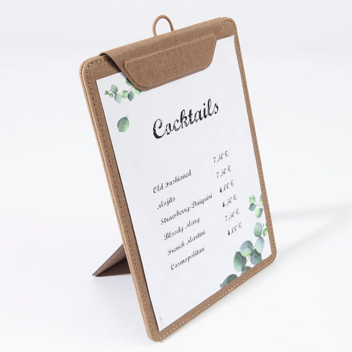 SIGEL KB121/5 Klemmbretter A5, beige, mit Aufstellfunktion, 5er Pack, stabile, stylische Clipboards