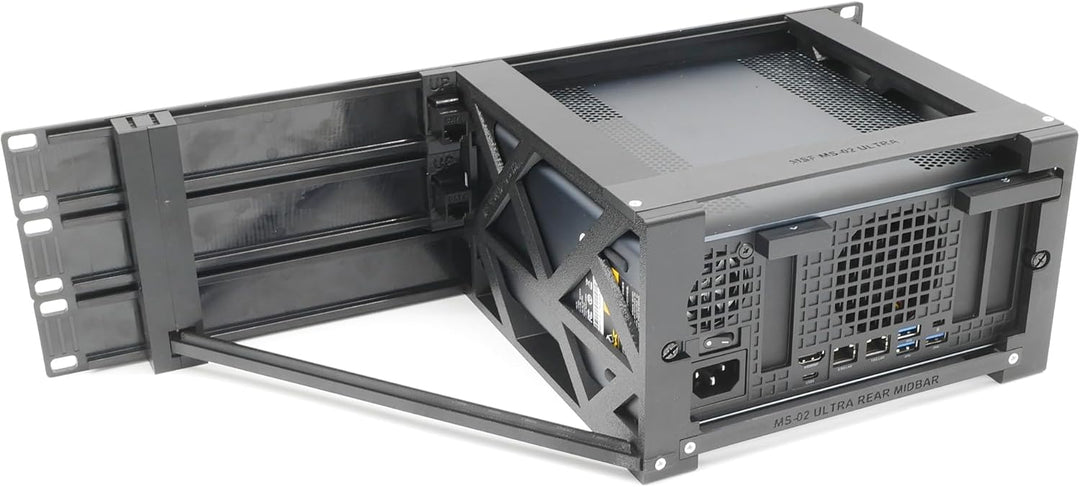 Rack-Halterung für miniSforum MS-02 Ultra mit 2 RJ45-Keystones, 48,3 cm, 3U Höhe, guter Luftstrom