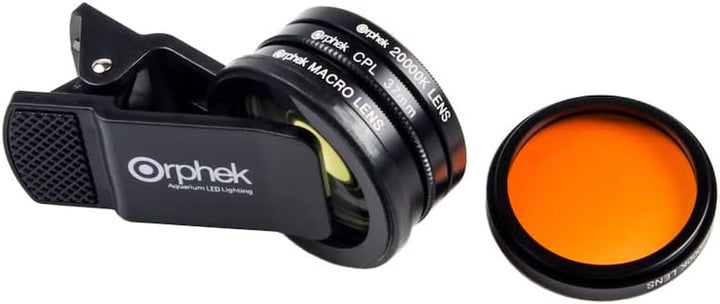 Orphek Objektiv – Kit für Smartphones – 4 enthalten: Makro, CPL 37mm polarisiert, 15.000K Orange, 20