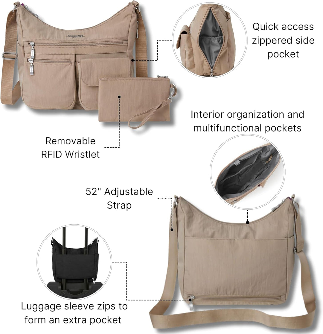 Baggallini Damen Everywhere bagg with überall Tasche mit RFID Einheitsgrösse Strand, Einheitsgrösse