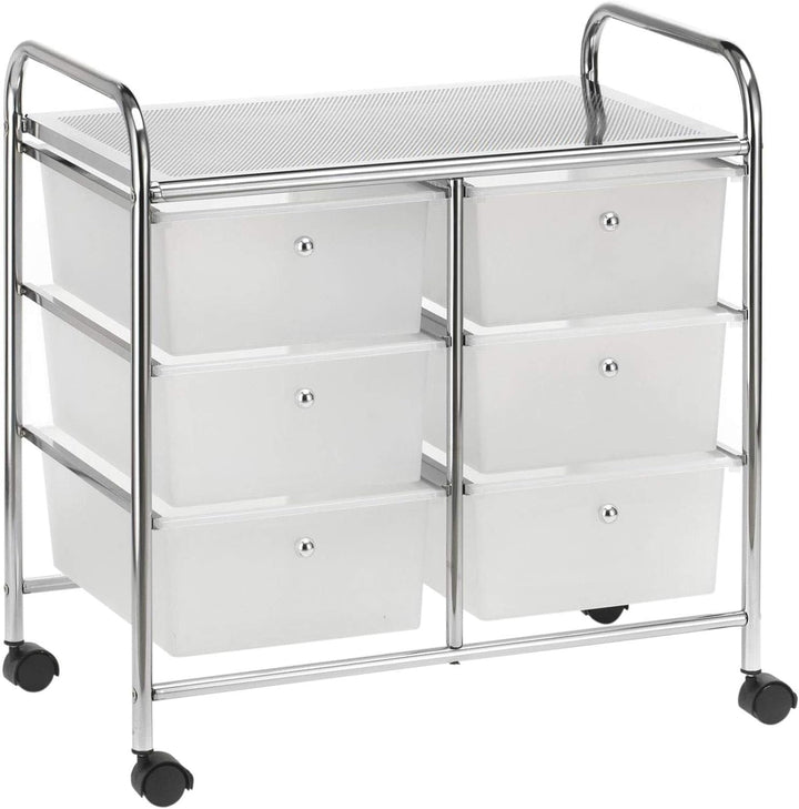 IDIMEX Badregal Rollwagen Rollcontainer GINA, mit 6 transparenten Schubladen und Metallgestell verch