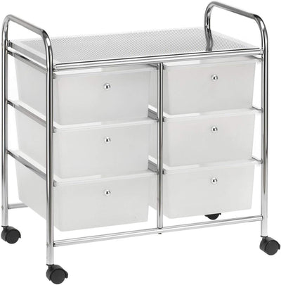 IDIMEX Badregal Rollwagen Rollcontainer GINA, mit 6 transparenten Schubladen und Metallgestell verch