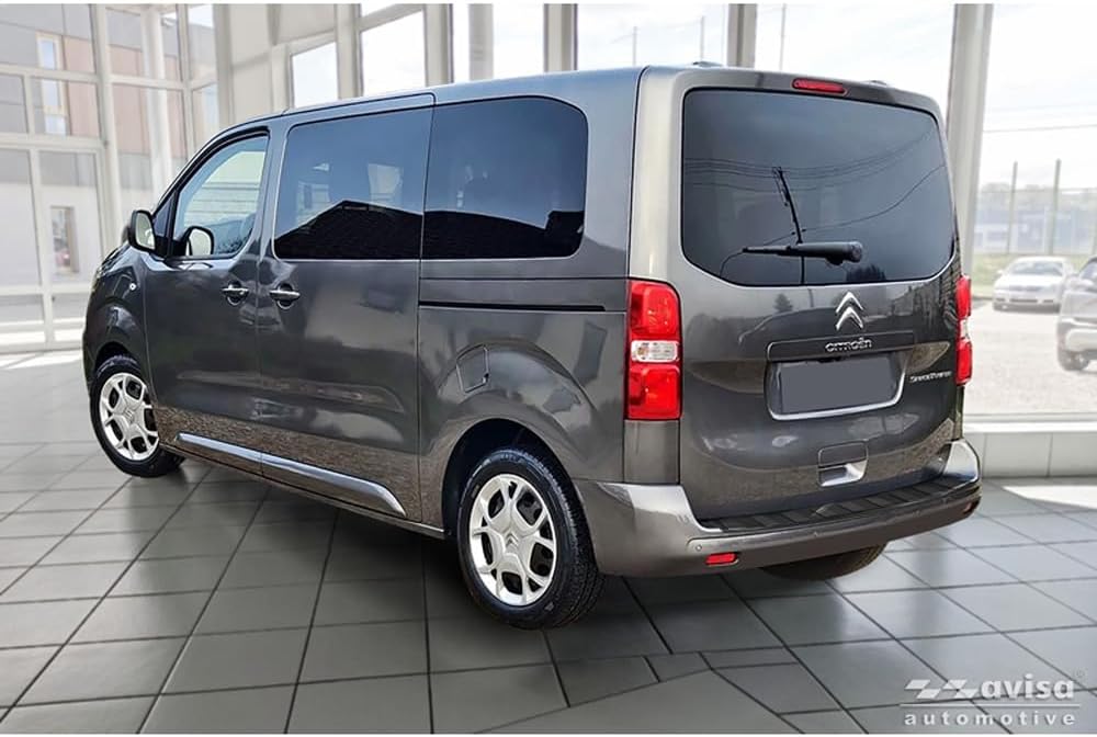 Avisa Schwarz Edelstahl Heckstossstangenschutz kompatibel mit Citroën Space Tourer & Jumpy 2016- / P