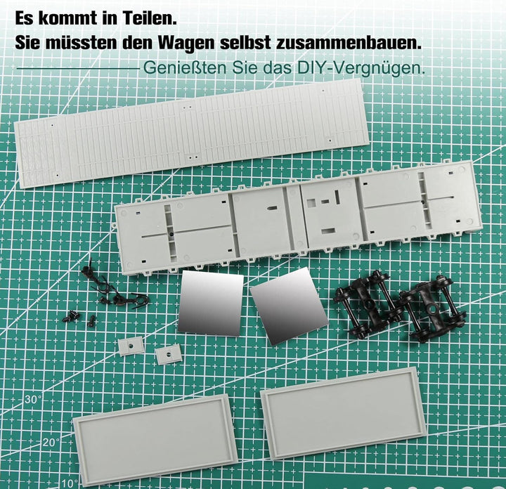 Evemodel 2 Set Spur H0 1:87 Flachwagen Modell Eisenbahn Güterwagen Waggon Unbemahlte Klebstoff Blank