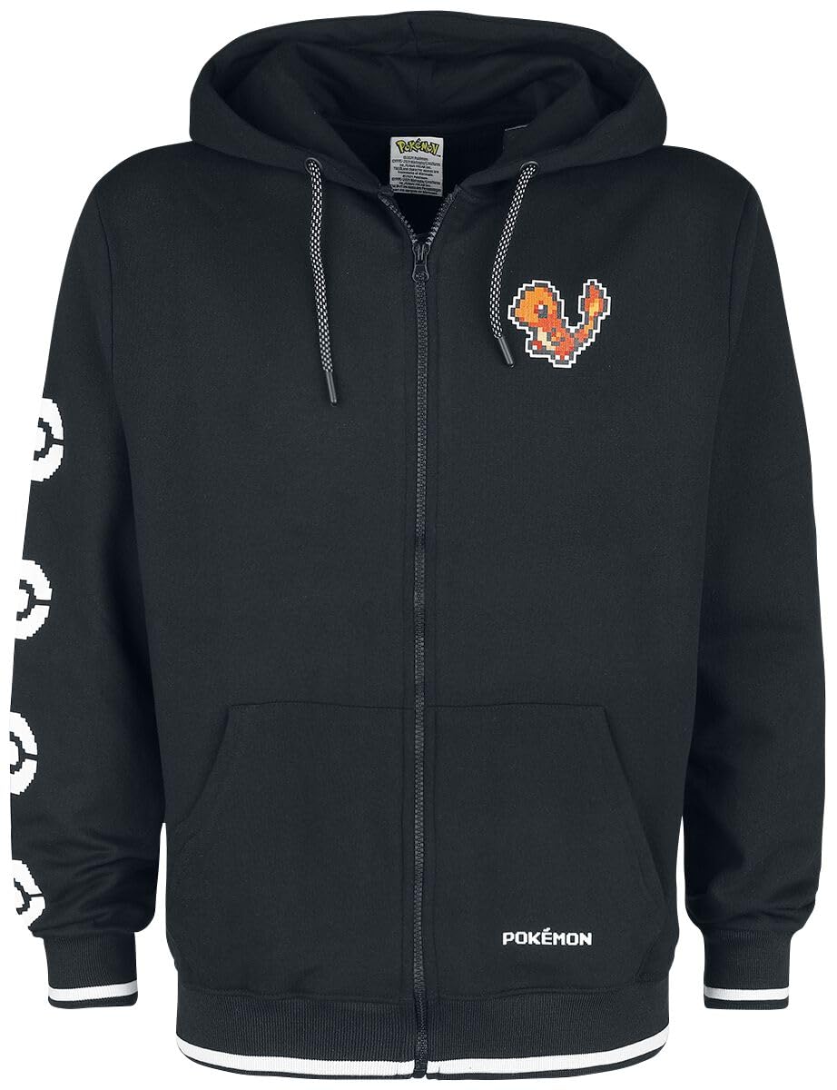Pokémon Charmander Männer Kapuzenjacke schwarz XL 60% Baumwolle, 40% Polyester Gaming