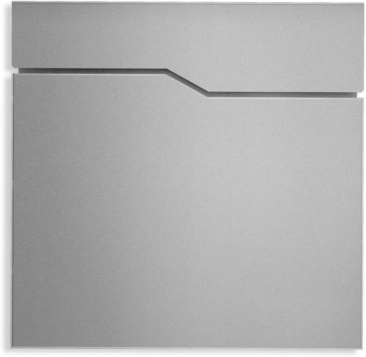 Metzler Briefkasten pulverbeschichtet in Graualuminium RAL9007 - Wandbriefkasten mit Zeitungsfach -