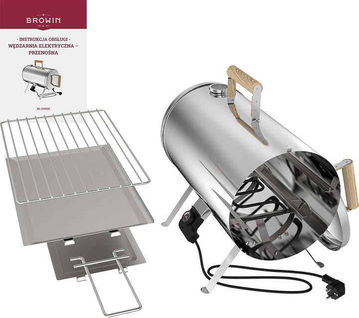 BROWIN® Elektrischer Räucherofen 330020 | Kompakt und mobil, Perfekt für unterwegs, Vielseitig einse