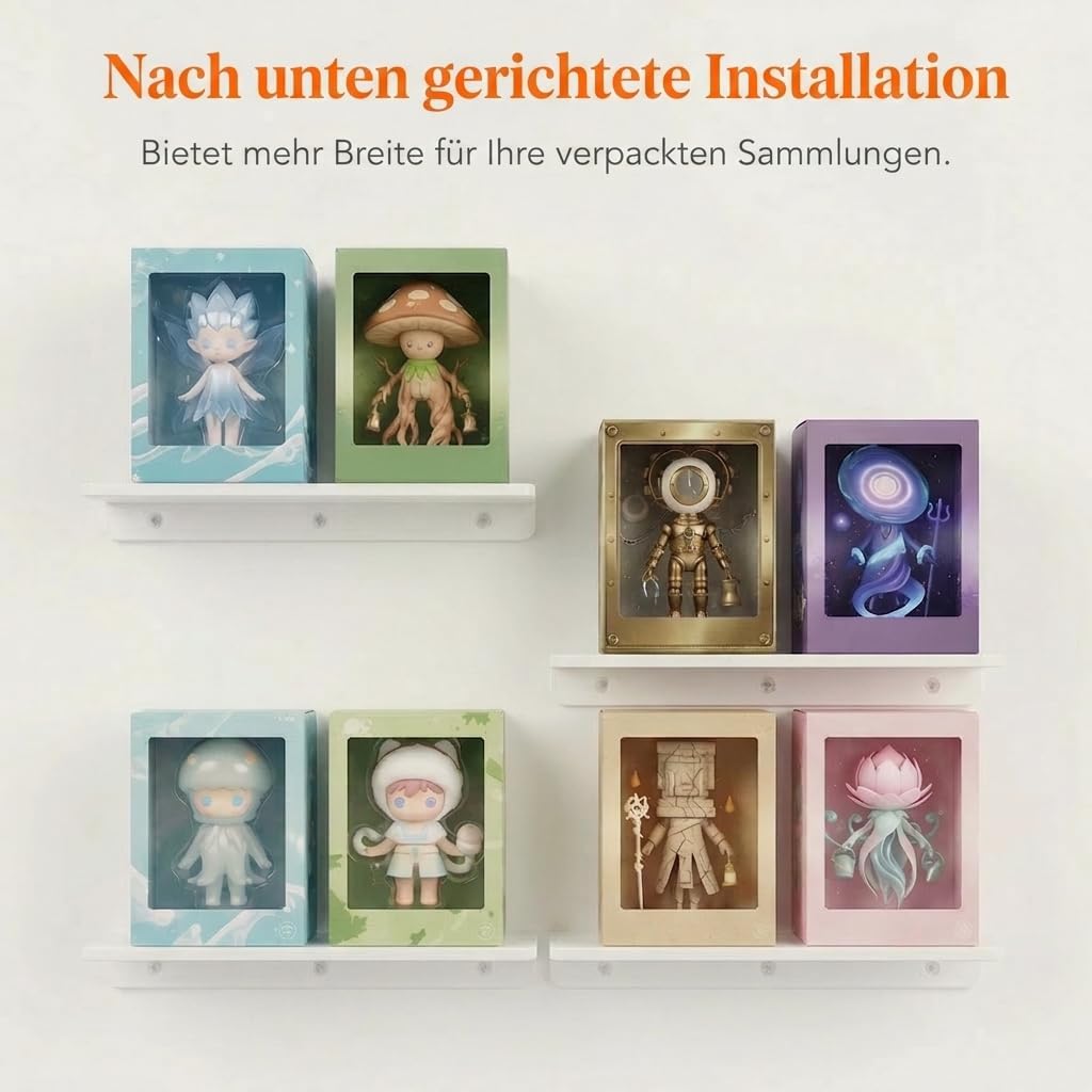 Lifewit Hängeregale für die Wand, 6er Pack Weisses 38CM Raumdeko für Bücherregal/Schallplatten Präse
