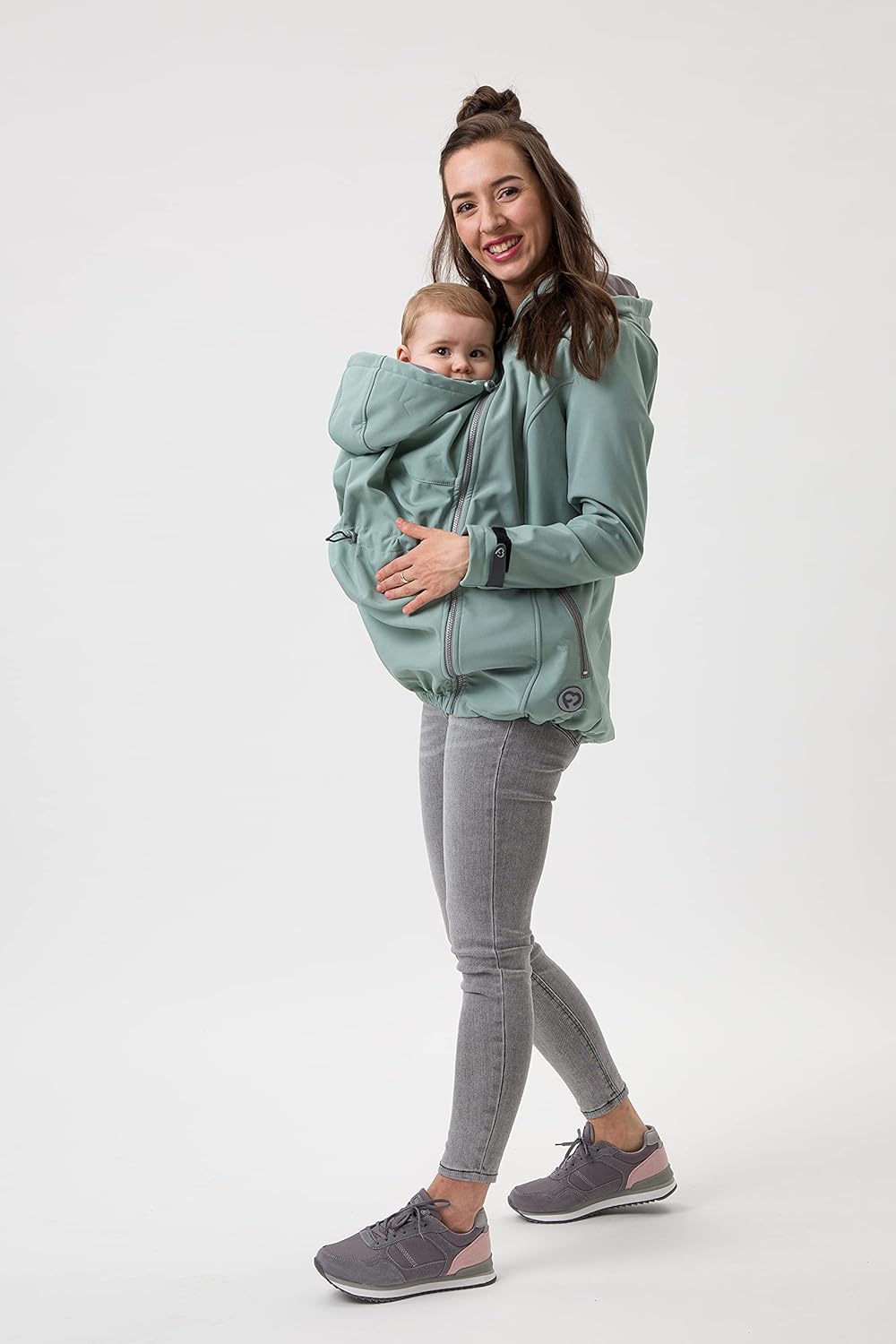 fun2bemum Enigma 5in1 BACK/FRONT Softshell Jacke,Tragejacke, Babytragejacke,Schwangerschaftsjacke M