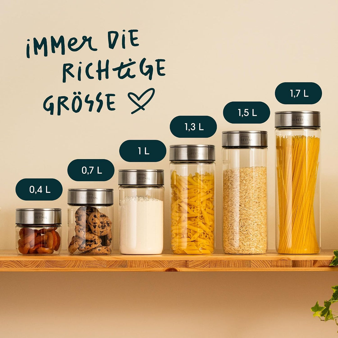 SILBERTHAL Vorratsdosen Glas mit Deckel Set 700 ml - Vorratsgläser für luftdichte &amp; auslaufsichere A