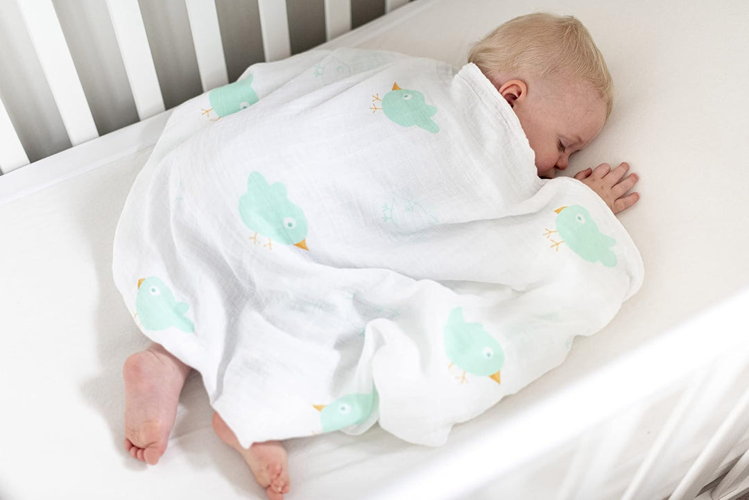 Ana Baby Mullwindeln, extragross, superweich, Tiermotive, Geschenk 4er-Pack, 4er-Pack