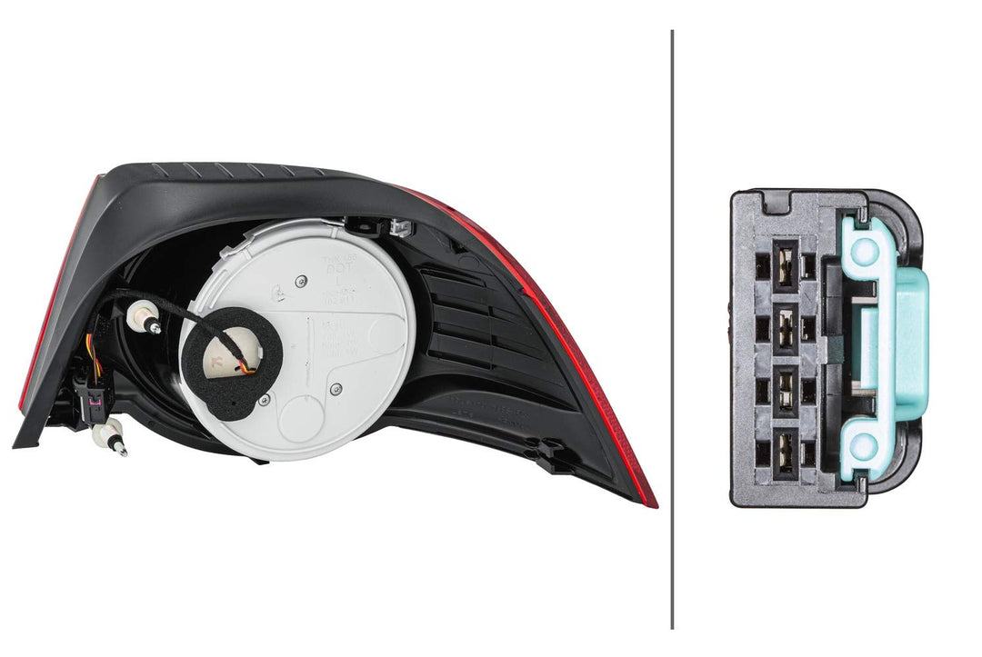 HELLA 2VA 009 246-131 Heckleuchte - LED - glasklar/rot - äusserer Teil - links - für u.a. VW Eos (1F