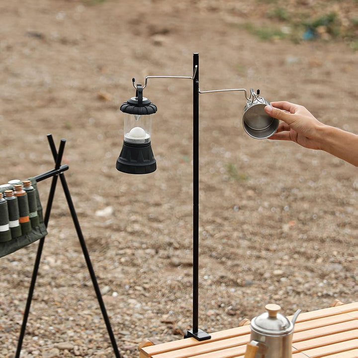 Joyeee Faltbarer Camping-Laternenständer, Stangenpfahl, Zubehör, Camping-Lichtständer, Stangenaufhän