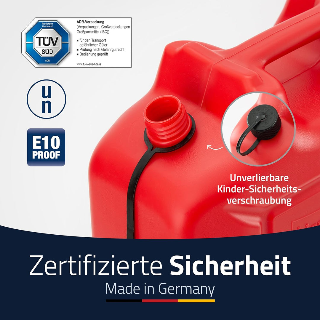hünersdorff 802060 Kraftstoff-Kanister PROFI 20l für Benzin, Diesel und andere Gefahrgüter, UN-Zulas