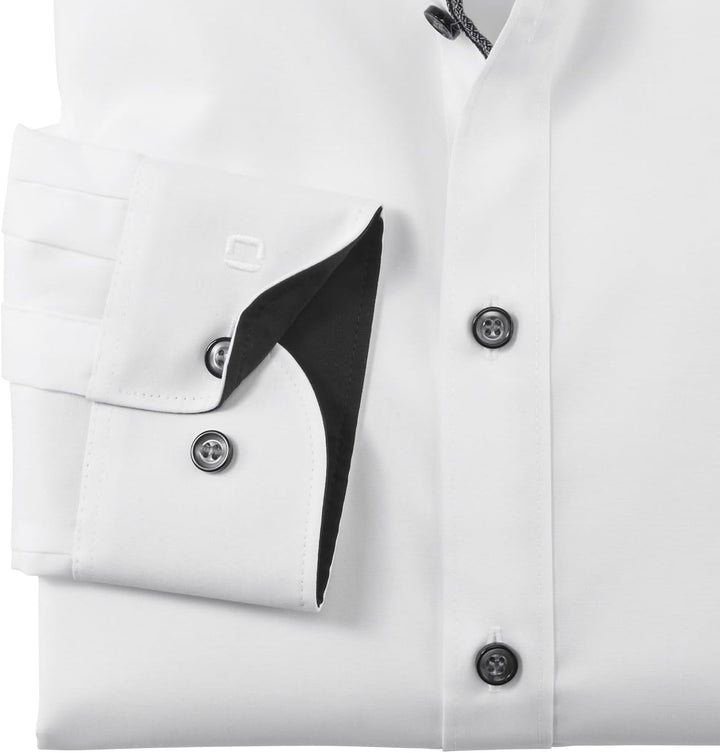 OLYMP Herren Oberhemd Langarm Level Five,Uni,Body fit,Royal Kent 37 Anthrazit 67, 37 Anthrazit 67
