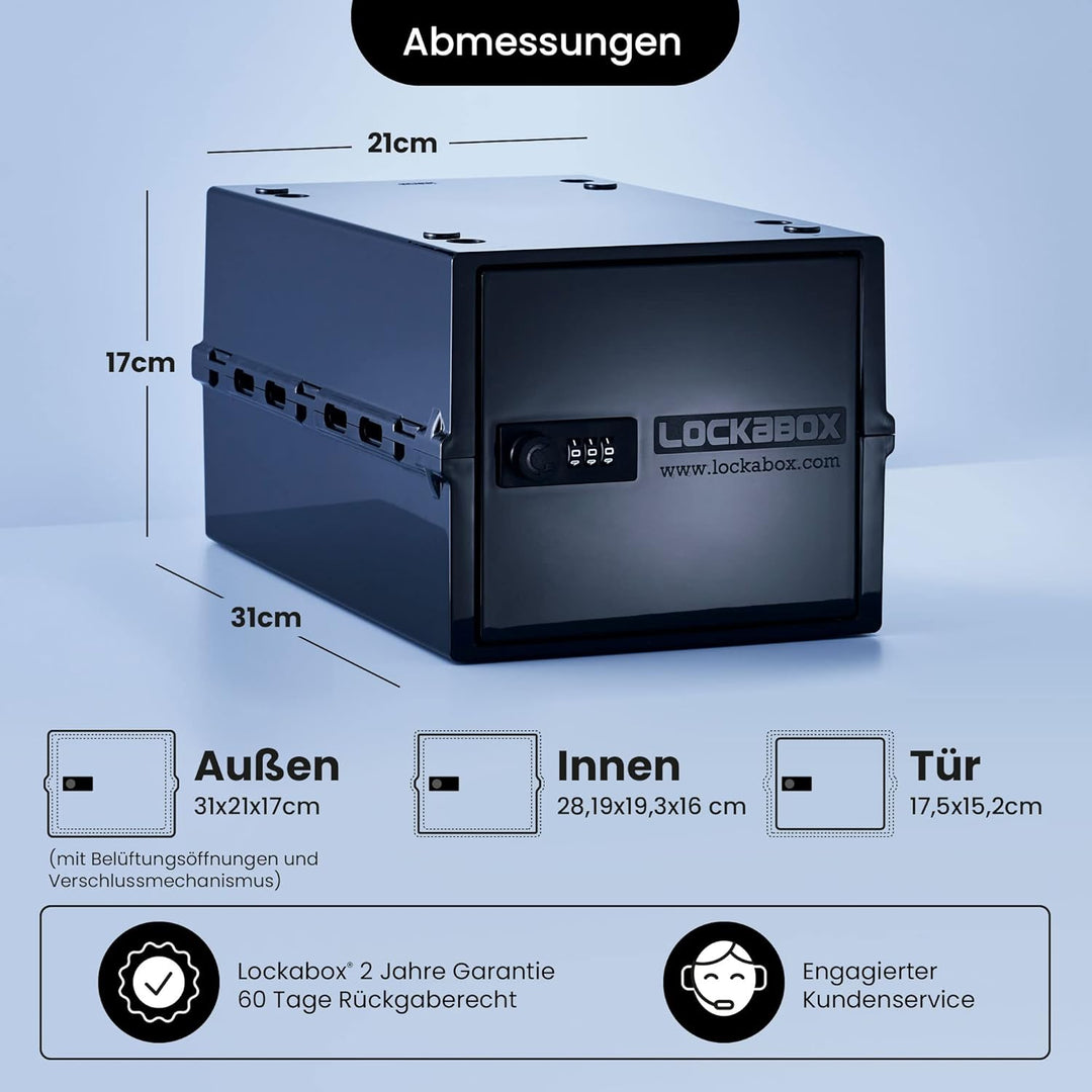 Lockabox One™ | Kompakte Abschliessbare Box aus Polycarbonat mit Zahlenschloss für mehr Sicherheit z