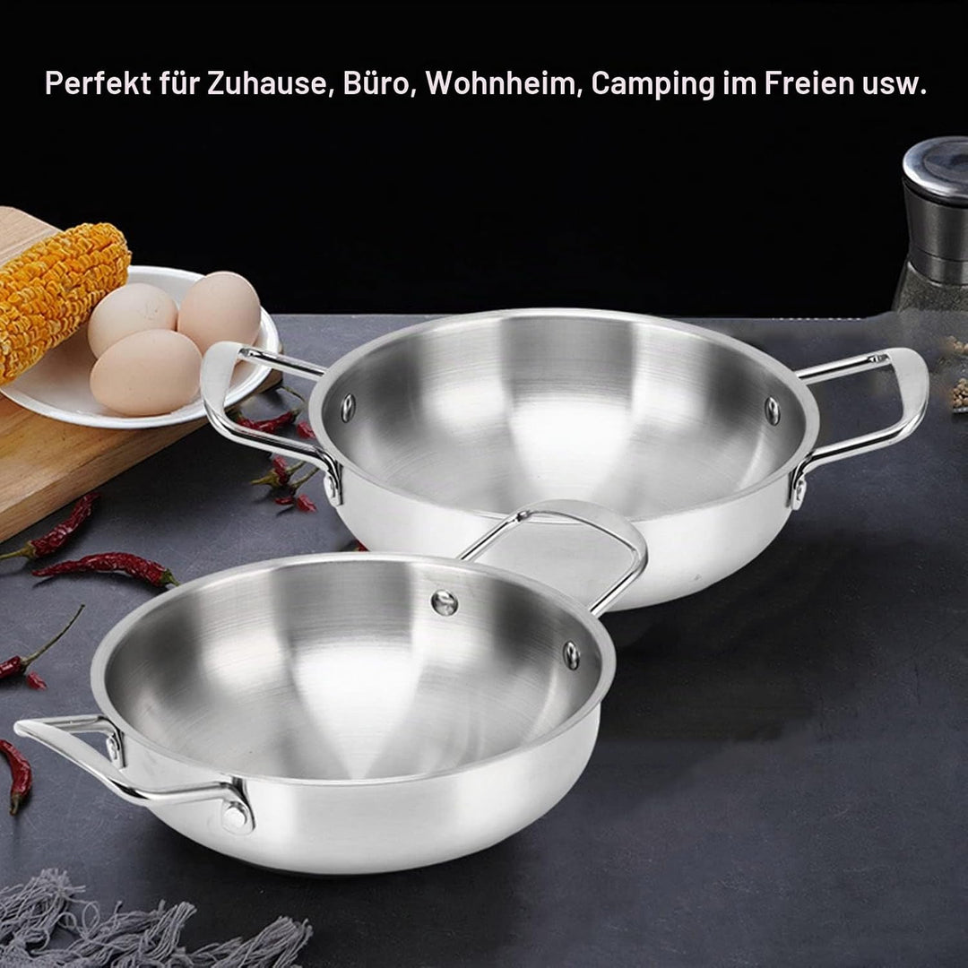 Koreanischer Ramen-Topf, Heizung, Gleichmässig Integriertes Design, Nudeltopf, Flache Stahlfarbe, Bi