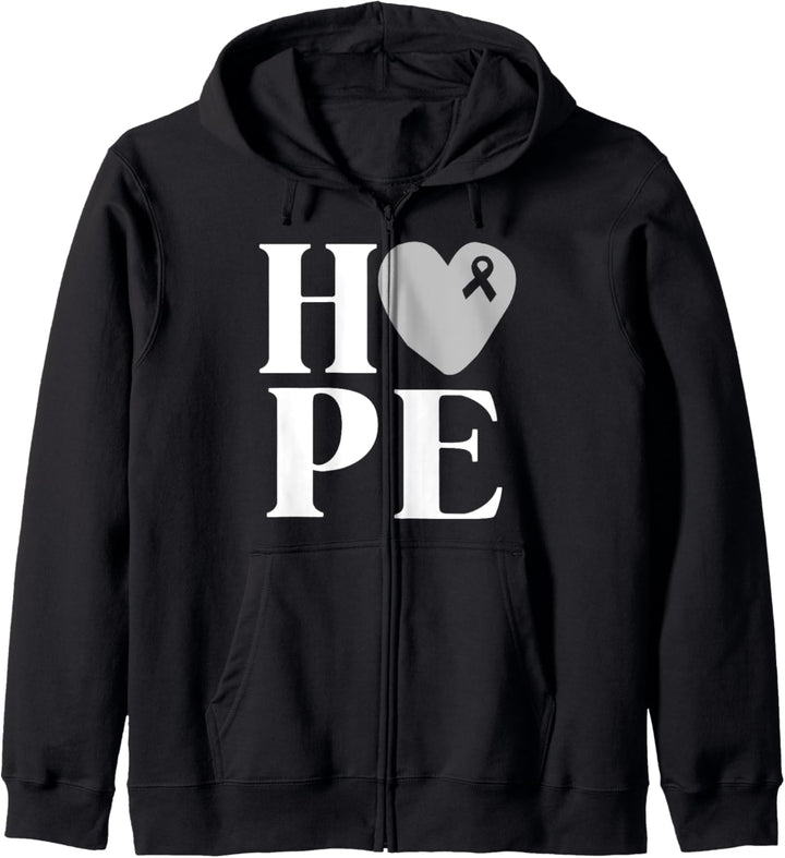 Brain Cancer Awareness Shirt Hope Grey Ribbon Awareness Kapuzenjacke