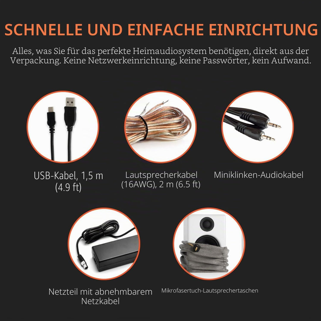 Audioengine A2+ 60W Aktiver Desktop-Lautsprecher | Integrierter DAC & Analogverstärker | Direkter US