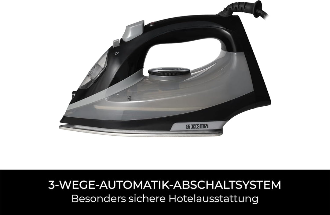 Corby Sherwood 1600W Dampfbügeleisen in Schwarz - EU-Stecker