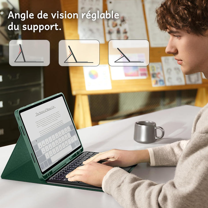 CACOE Hülle Tastatur Kompatibel mit Redmi Pad Pro 12.1 / Xiaomi Poco Pad 12.1 2024 mit Touchpad, 7-F