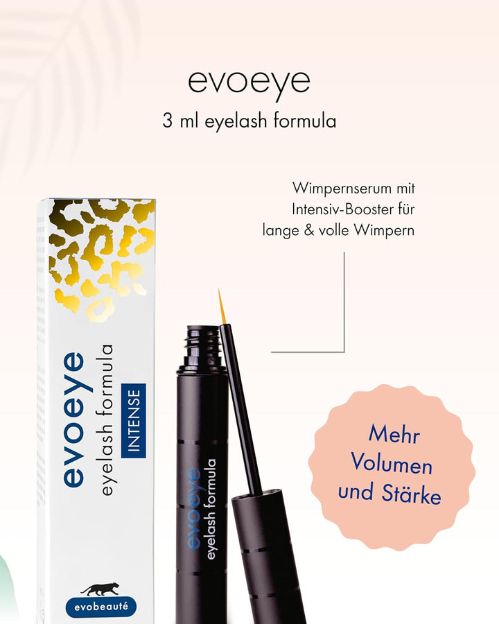 EVOBEAUTÉ evoeye Eyelash Formula INTENSE 3 ml I Wimpernserum mit Intensiv-Booster für lange & volle