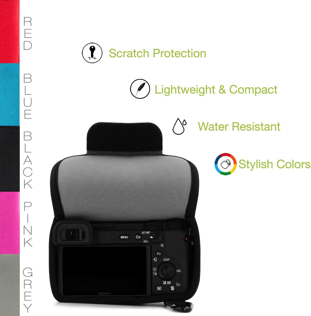 MegaGear Neoprenhülle kompatibel mit Sony Alpha A6600 (18-135 mm) - Grau, MG1870, Grau