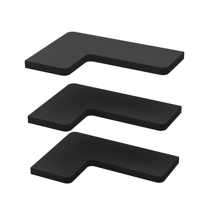Vicco Eckregal Curva, Bücherregal, Schwarz, 40.5 x 2.5 cm 3er Set, Schwarz