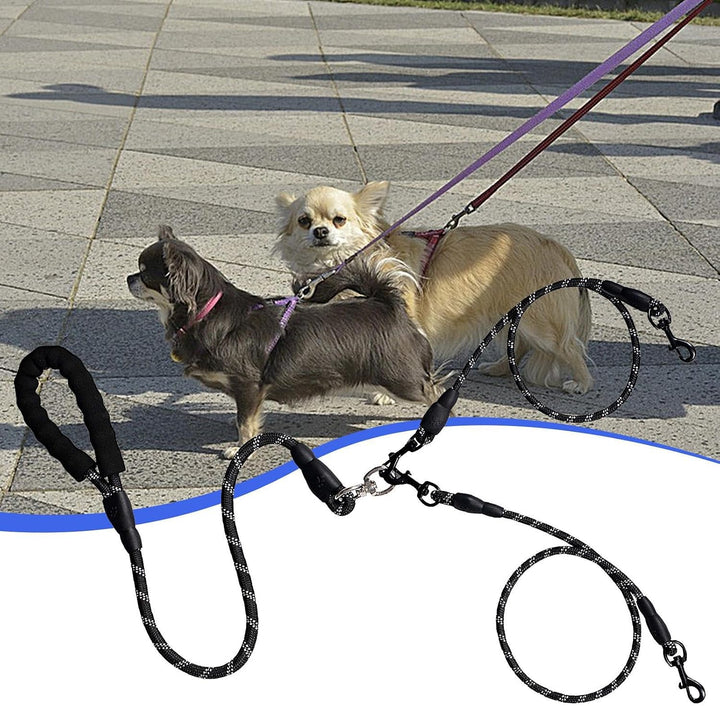 Hundeleine ohne Verheddern | Doppelkabel für zwei Hunde ohne Verheddern – Zubehör für Haustiere mit