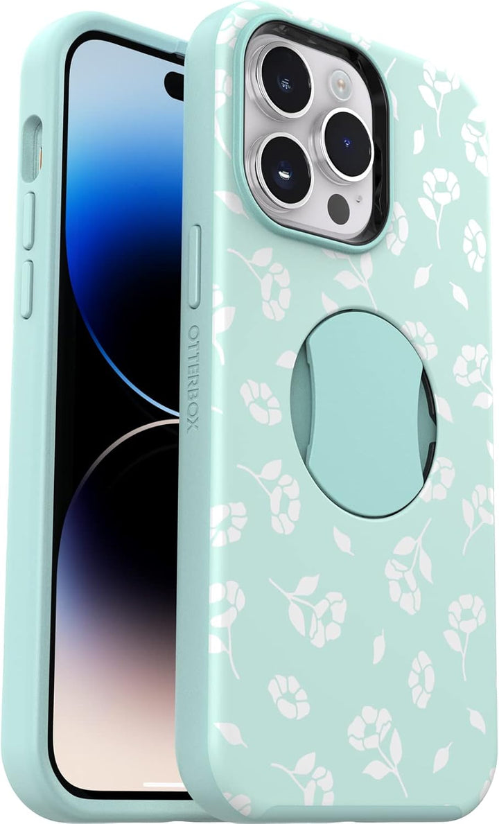 OtterBox Schutzhülle für iPhone 14 Pro (nur) OtterGrip Symmetry Series – Poppies by the Sea (blau),