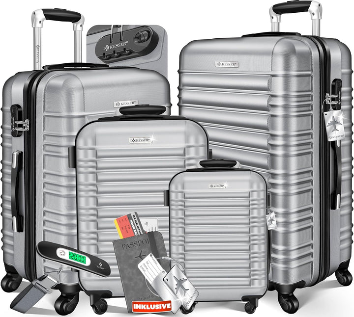 KESSER® 4tlg. Hartschalenkofferset Hard Shell Basic Hartschalenkoffer Trolley Koffer Reisekoffer Rei