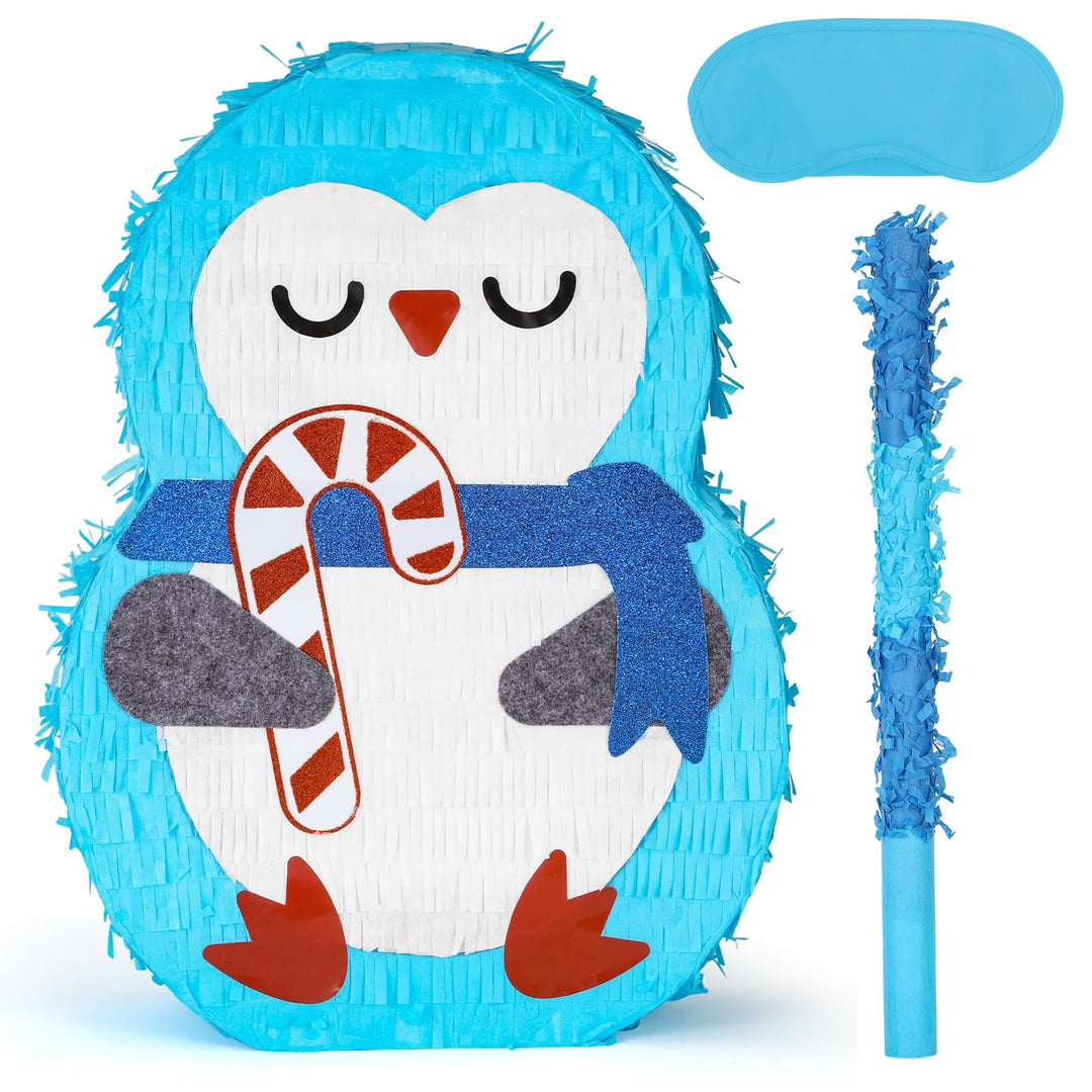 Pinguin-Pinatas-Set mit Augenbinde und Fledermaus (39,1 x 33 x 10,2 cm), perfekt für Jungen und Mädc