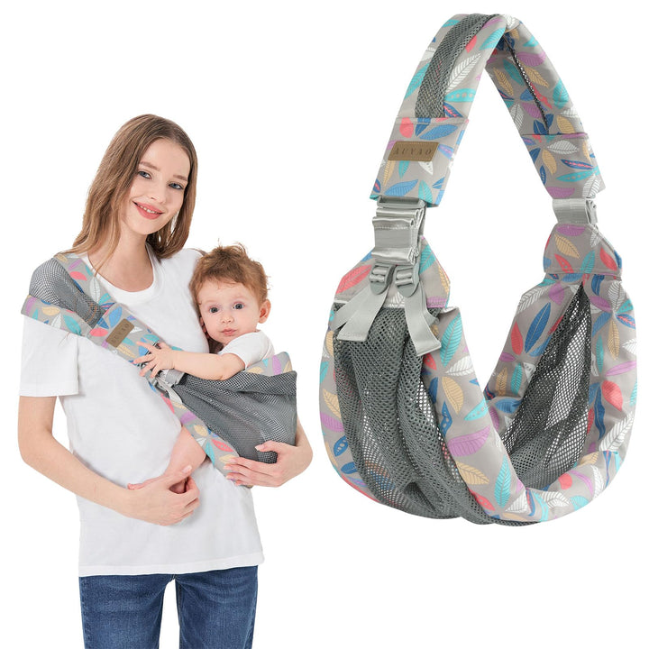 AUYAO Tragetuch Baby Neugeborene Crossbody Babytrage Kleinkind Tragehilfe Einfach Anzuziehen für Müt