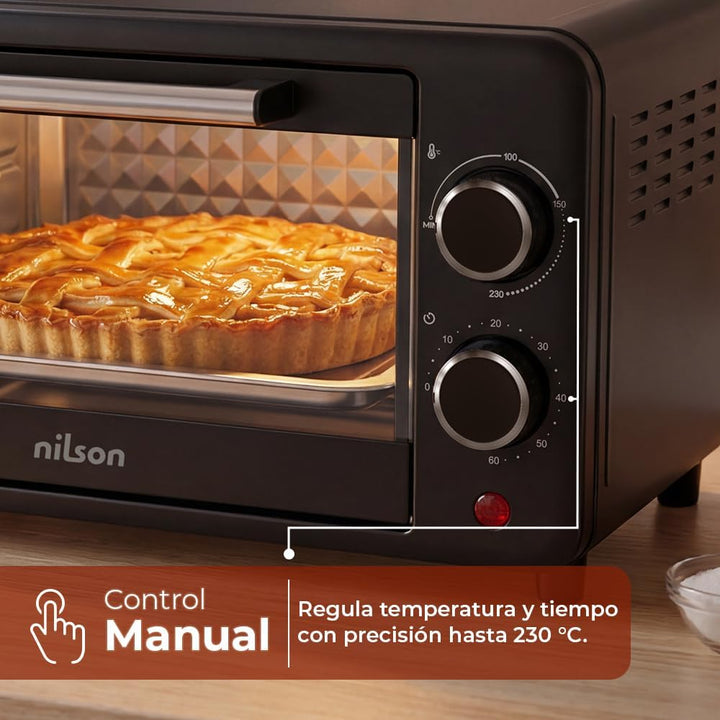 Tischofen, 9 l, kompakt, 800 W, mechanische Steuerung, NHS1000N, einstellbares Thermostat, maximale