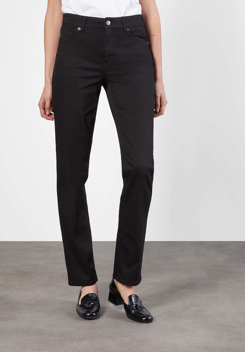 MAC Jeans Damen Jeans Hose Melanie Stretchdenim Grey 34 Black Black (D999), 34 Black Black (D999)