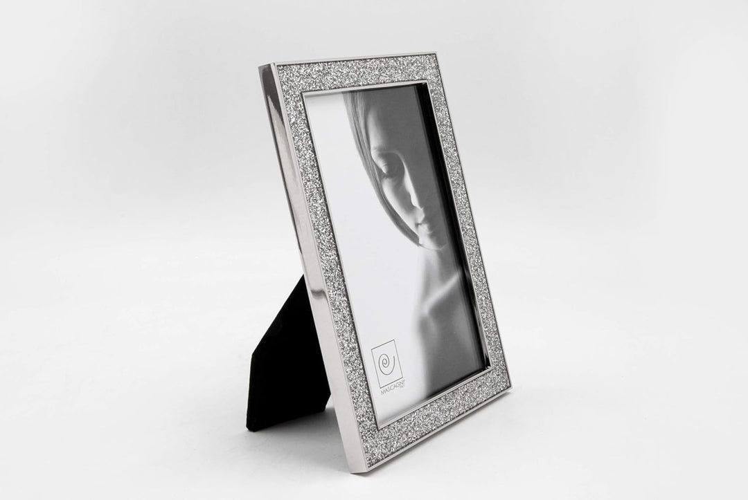 Mascagni M406 Bilderrahmen, Metall mit Glitzer, Silver Waves Kollektion, 20 x 25 cm, 20 x 25 cm