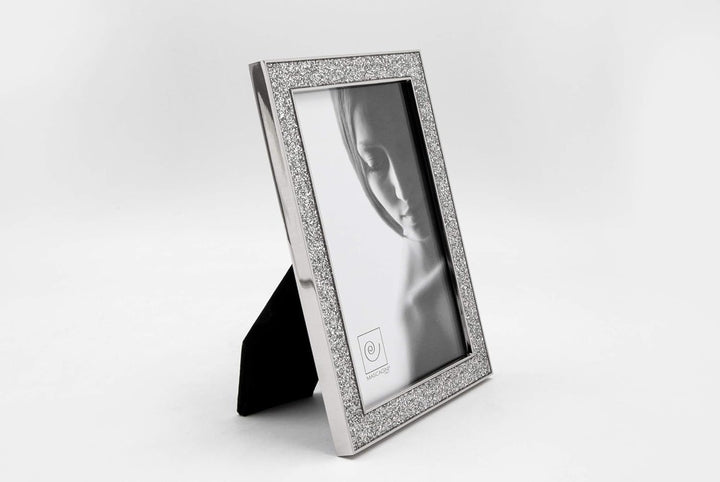 Mascagni M406 Bilderrahmen, Metall mit Glitzer, Silver Waves Kollektion, 20 x 25 cm, 20 x 25 cm